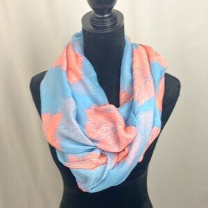 Floral Patterned Blue and Pink scarf
